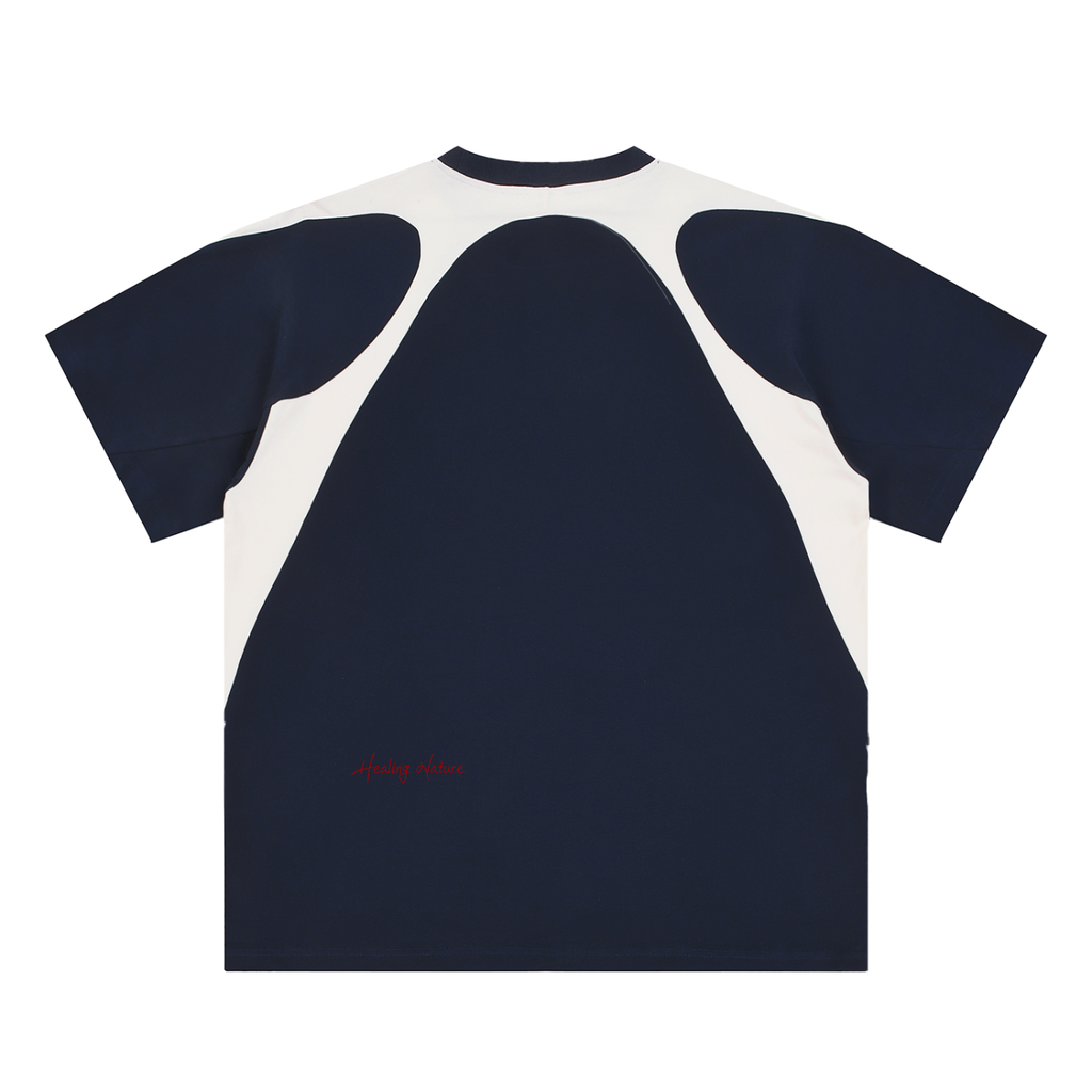 Contrast Panel Cotton T-Shirt