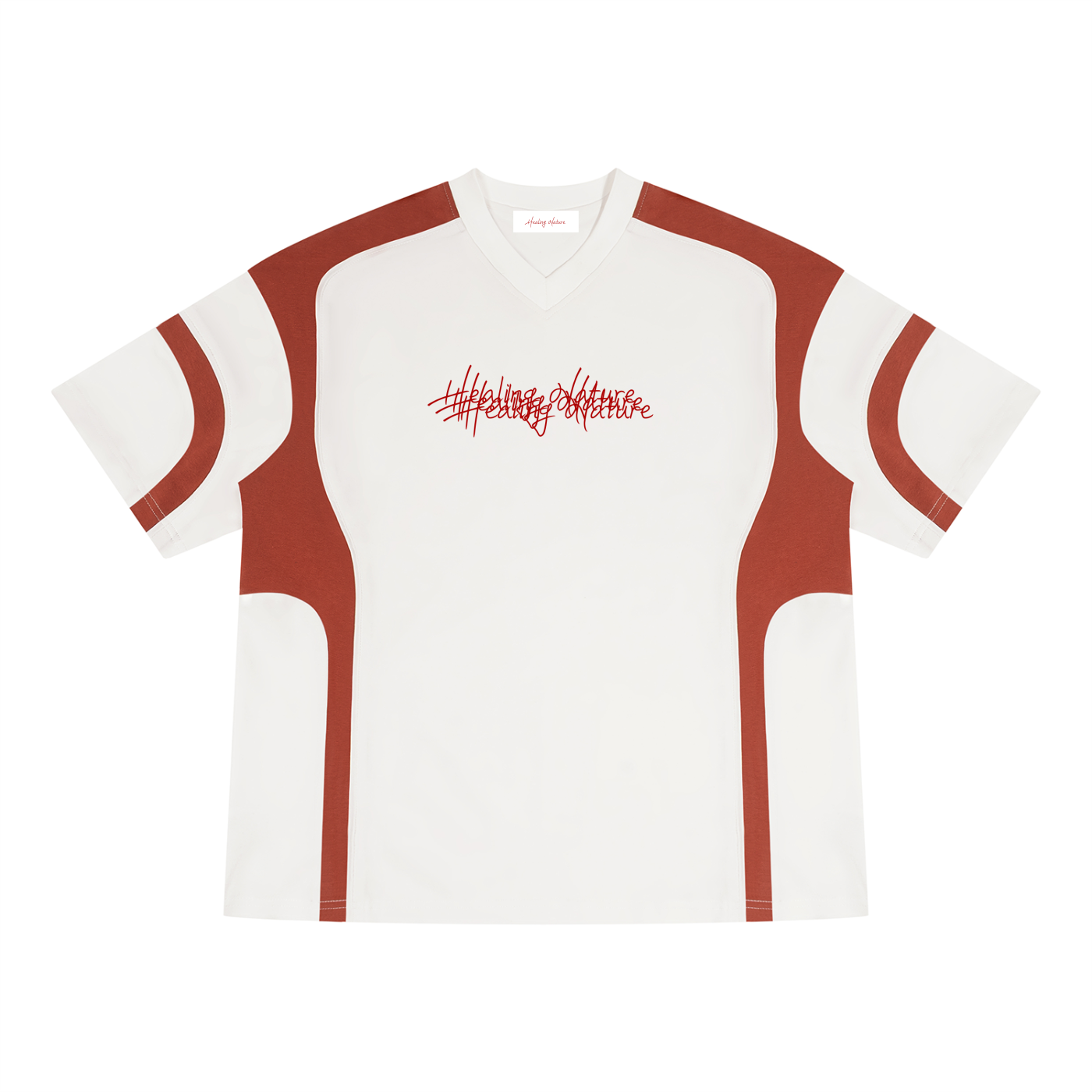 Unisex Color Block V-Neck T-Shirt