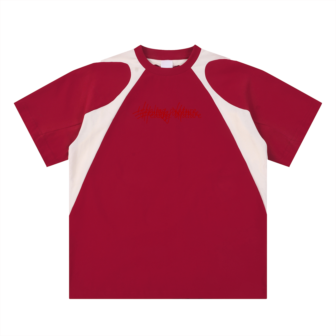Contrast Panel Cotton T-Shirt