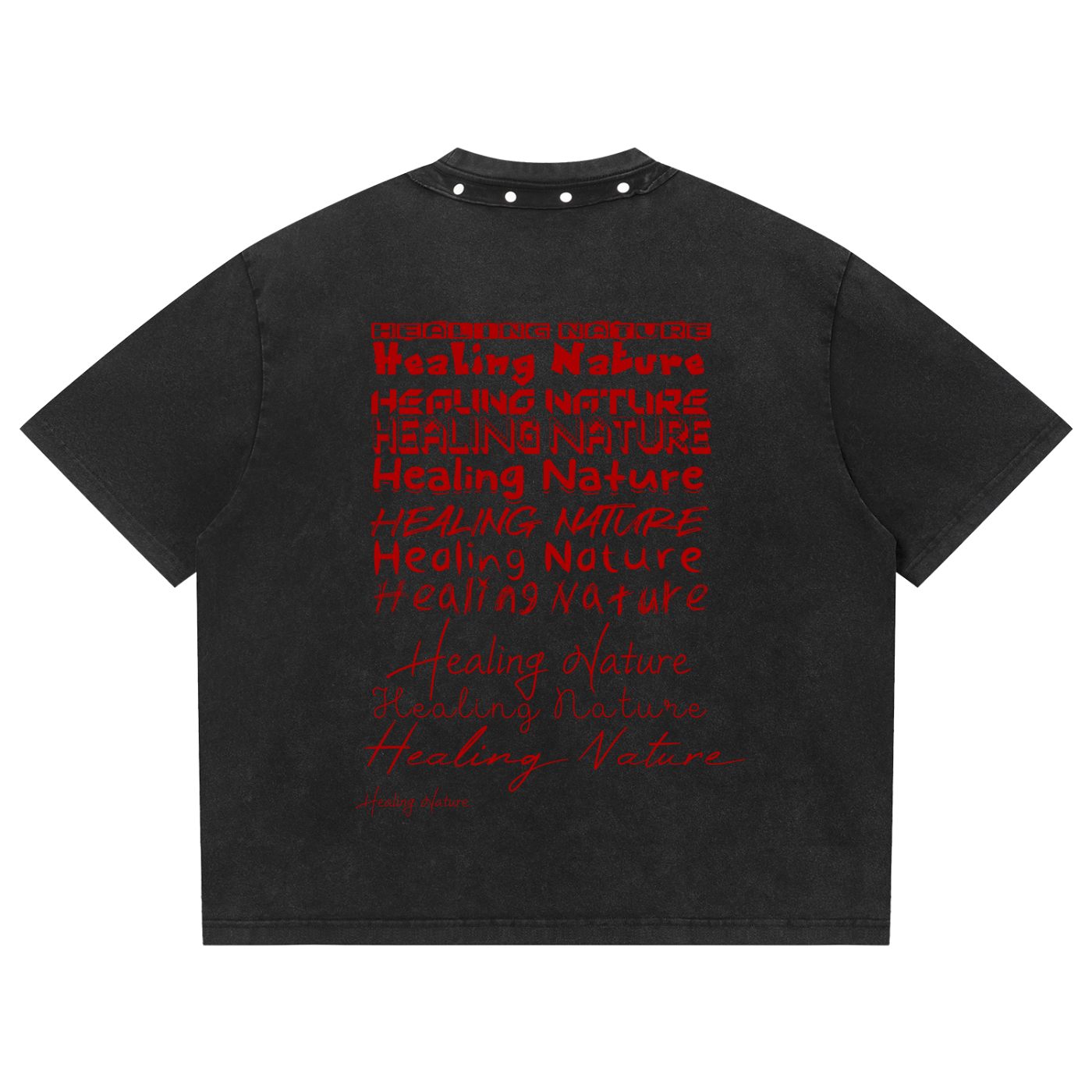 Unisex Washed Boxy Studded T-Shirt