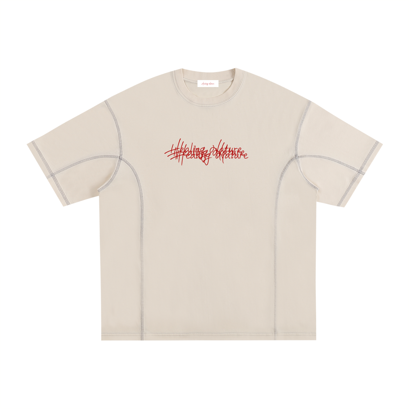 Streetwear Contrast-Stitched Cotton T-Shirt