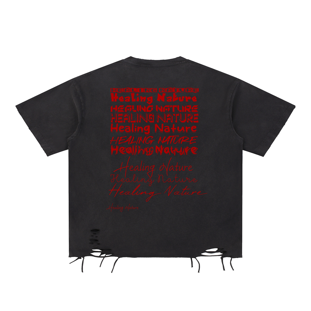 Snow Washed Distressed T-Shirt