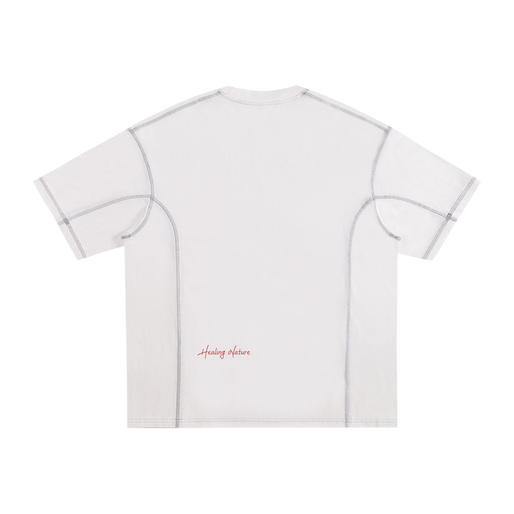 Streetwear Contrast-Stitched Cotton T-Shirt