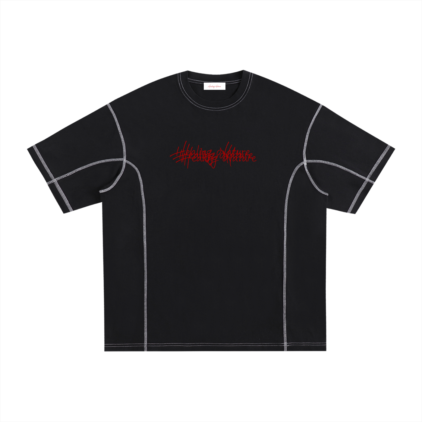 Streetwear Contrast-Stitched Cotton T-Shirt