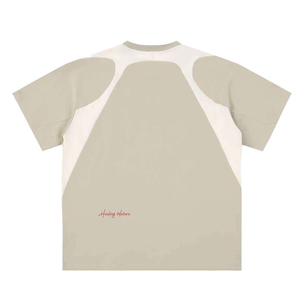 Contrast Panel Cotton T-Shirt