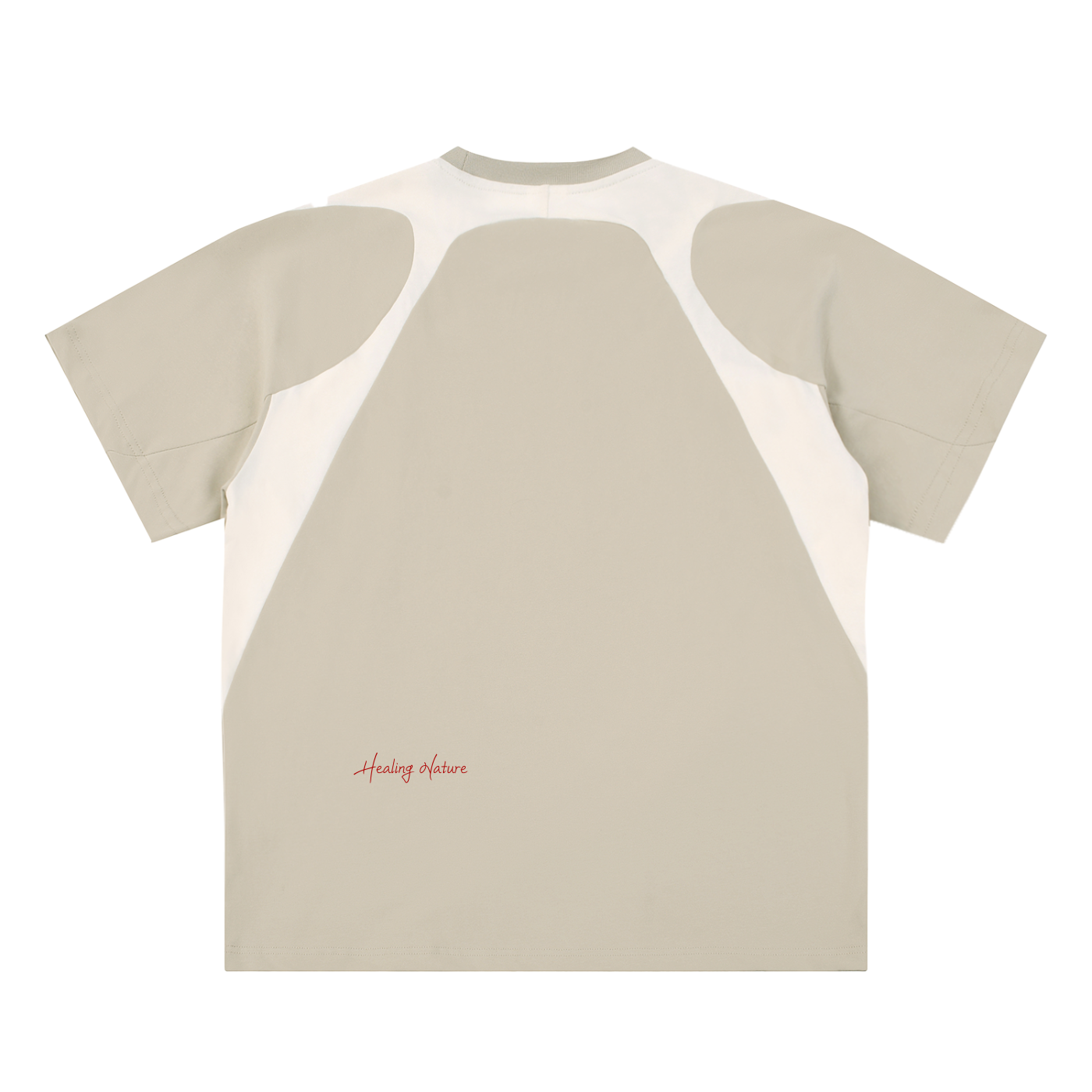 Contrast Panel Cotton T-Shirt