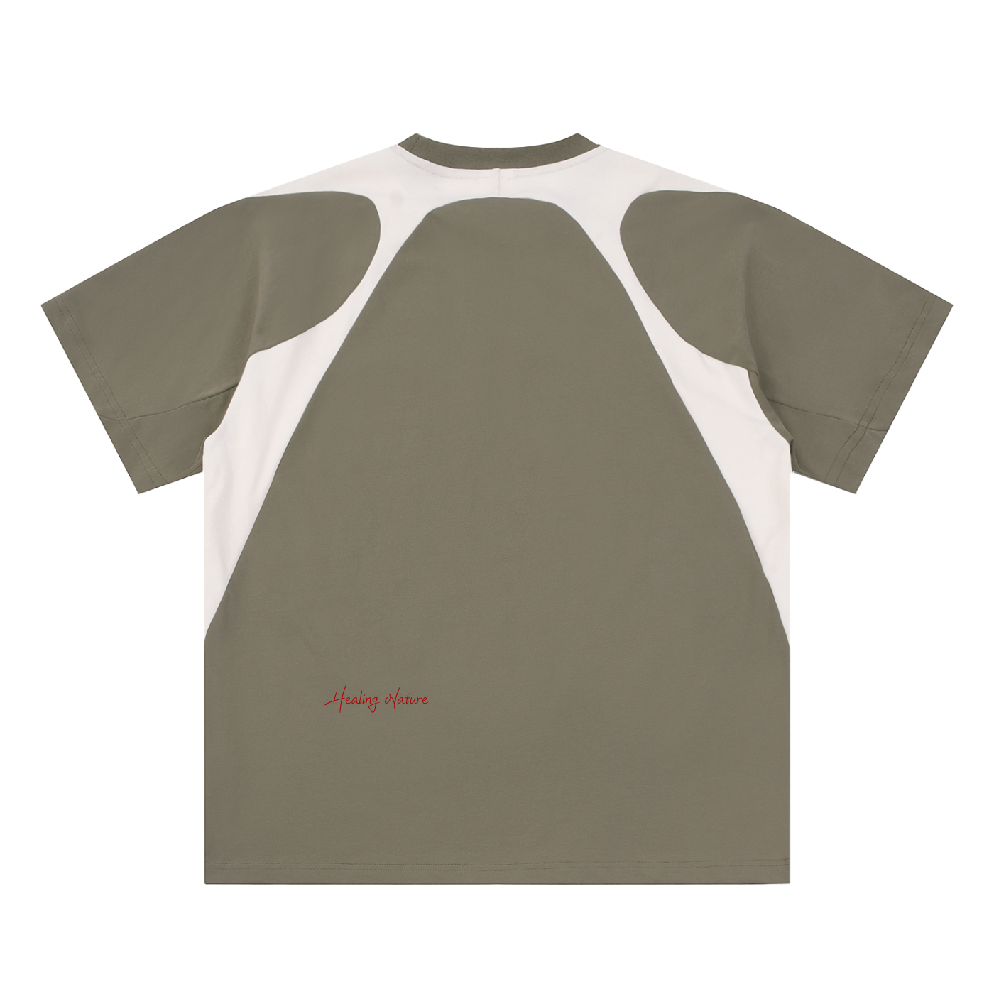 Contrast Panel Cotton T-Shirt