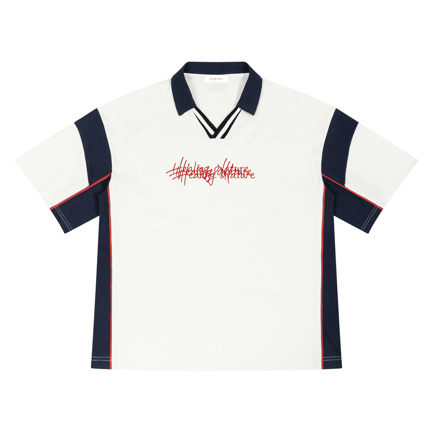 Unisex Boxy Color Block Polo Shirt