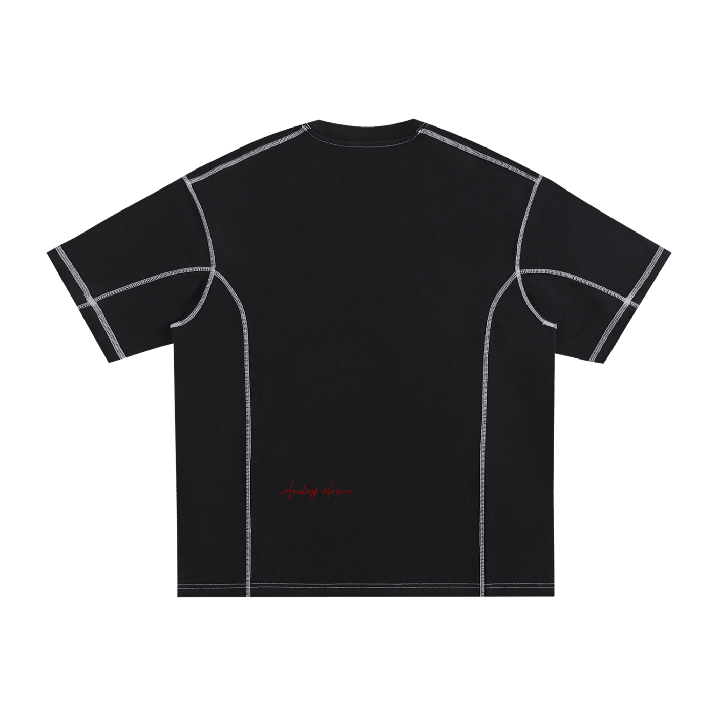 Streetwear Contrast-Stitched Cotton T-Shirt