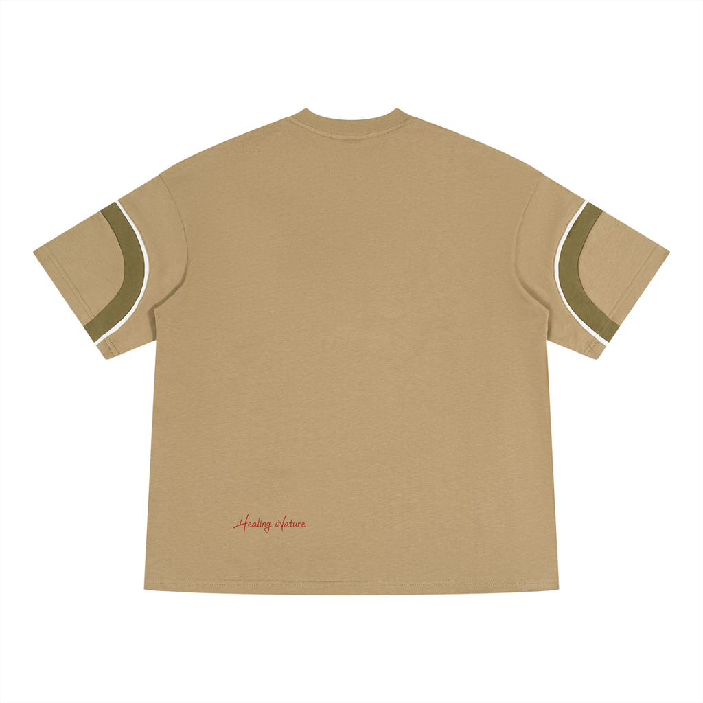 Unisex Color Block V-Neck T-Shirt